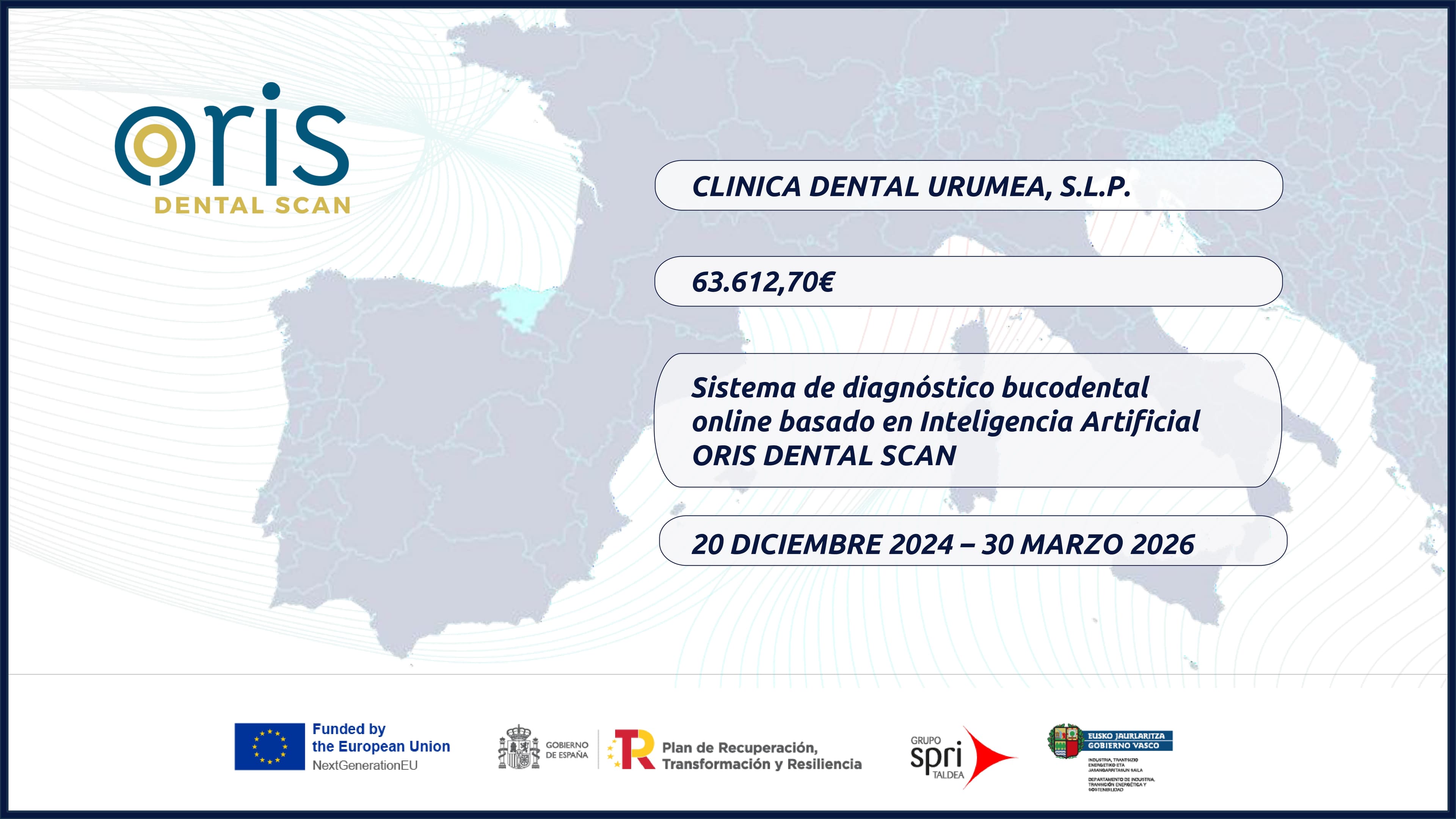 Cartel de comunicación NextGenerationEU - Oris Dental Scan